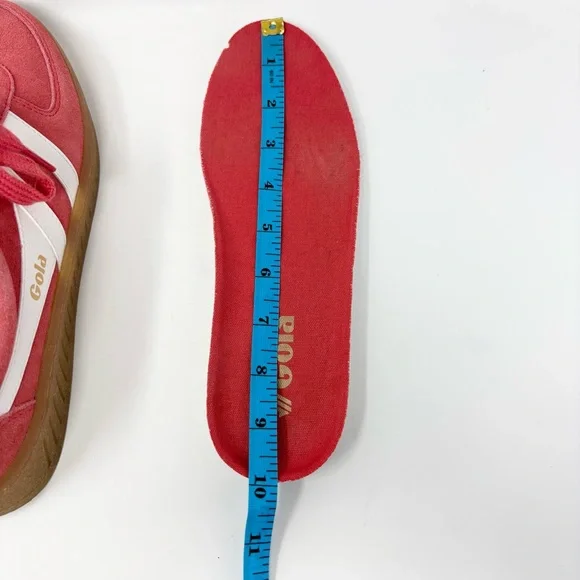 Gola Grandslam Suede Sneakers Coral/Off White/Gum Size 8 - Picture 3 of 16